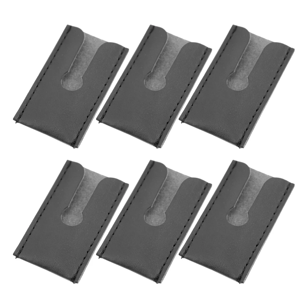 

6pcs Safety Head Cover Pu Case Double Edge Butterfly Razor Protector Storage Pouch Men'S Grooming Accessories Universal