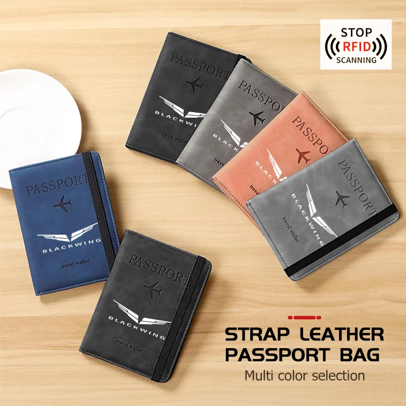 Car RFID Passport Clip Pocket PU Leather Passport Wallet Holder For Cadillac Escalade CT4-V CT5-V CTS ATS SRX BLS XLR XTS XT4