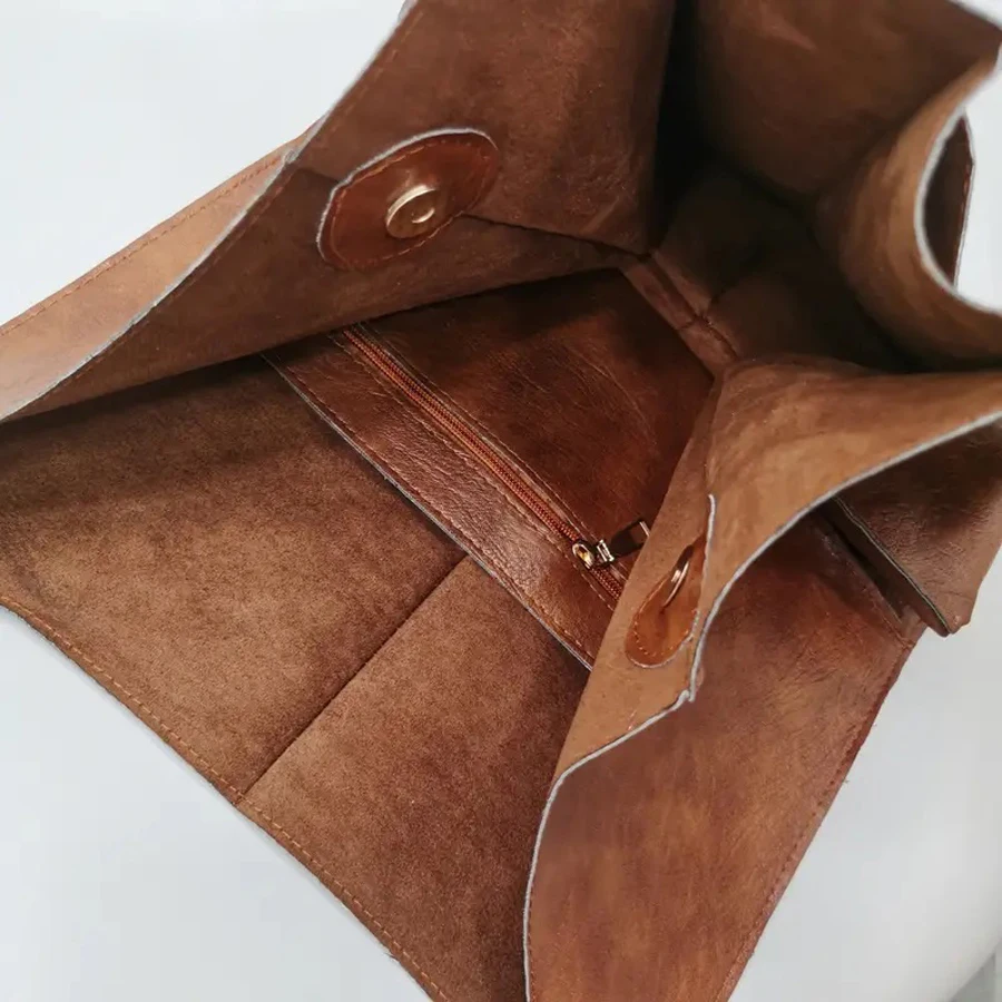 Fashionable and minimalist large bag with soft leather and large capacity shopping bag for women, one shoulder hand-held large b