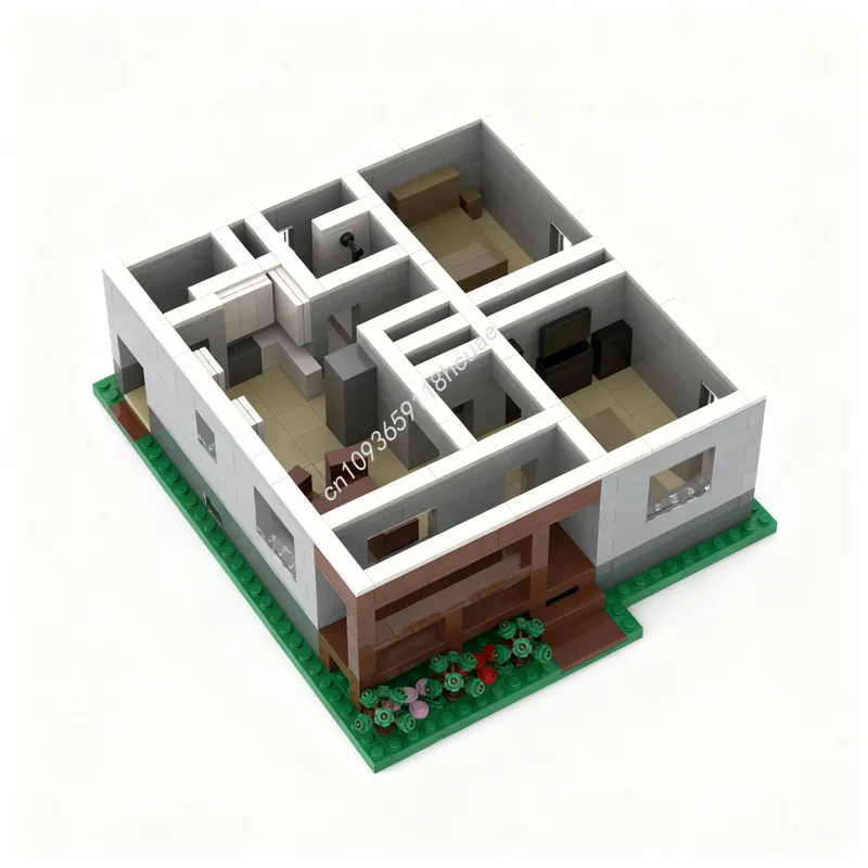 

762pcs MOC Architecture Little Bungalow Model Building Blocks Creative Idea Toy Education Brick Christmas Gifts Kids Birthday