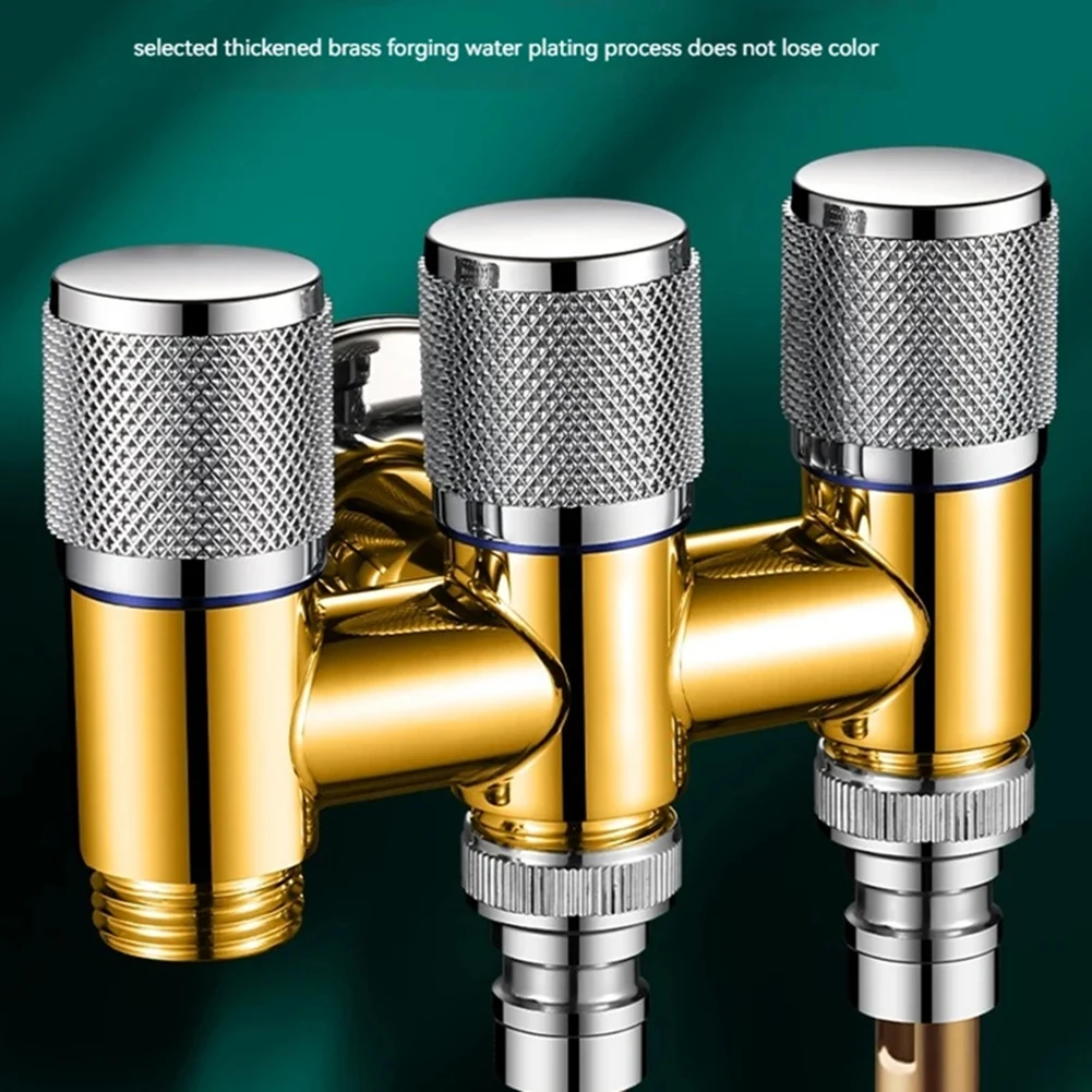All Copper Water Diversion Valve for Toilet Bidet Sprayers Separate Rotary Switch Control Suitable for Kitchens and Balconies