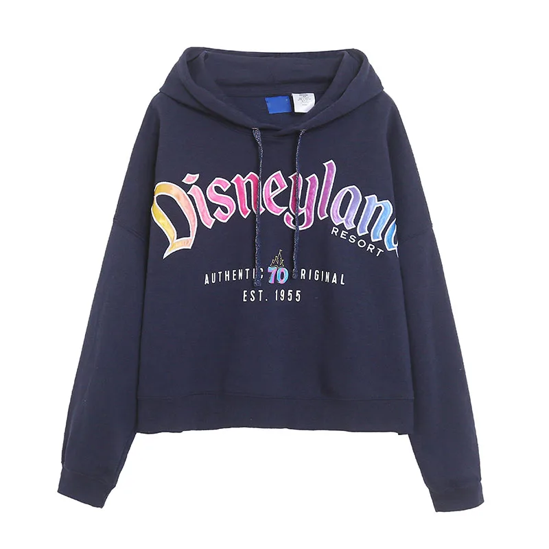 Disney sweat à capuche polaire Disneyland 70th anniversaire lettre broderie veste à capuche femmes pull décontracté pull haut