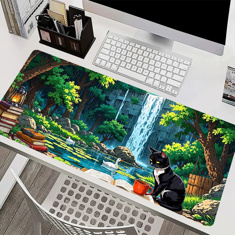 Black Cat Mouse Pads Computer Accessories Large desk mat HD Mousepad Designed specifically cartoon Keyboard Mat Gaming Mouse Mat