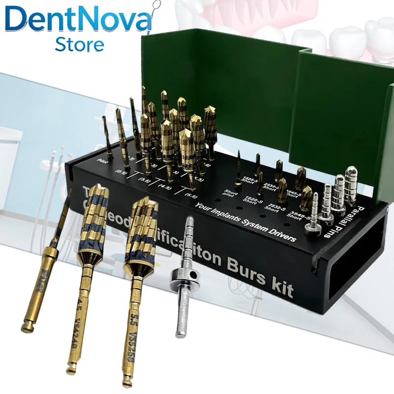 24Pcs Dental Osseodensification Burs Kit Implant System Drills Bone Expand Condense Osteotome Set
