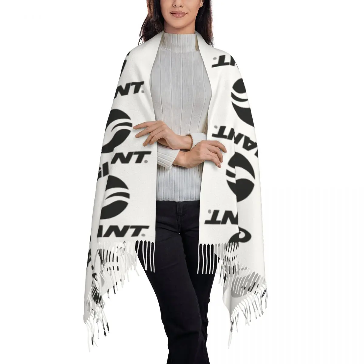 Giant Bike Scarf Tassel Scarves Women Soft Warm Shawls and Wraps Long Fall Winter Shawl Wrap