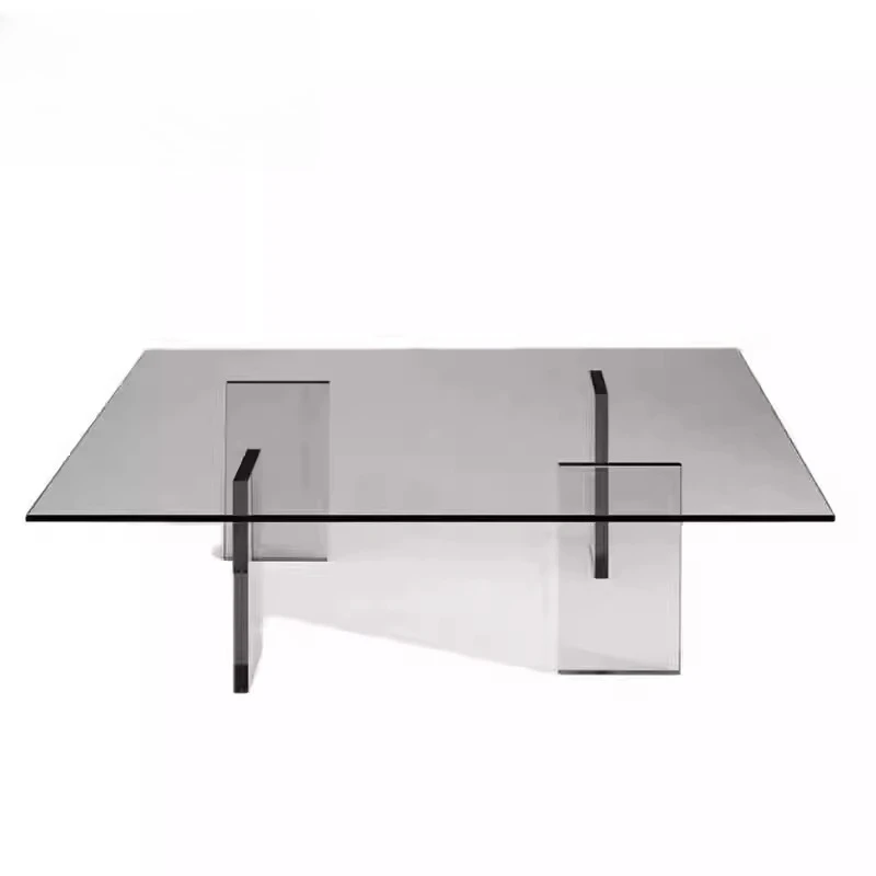 

Transparent glass coffee table living room household side coffee low table square tea small apartment furniture