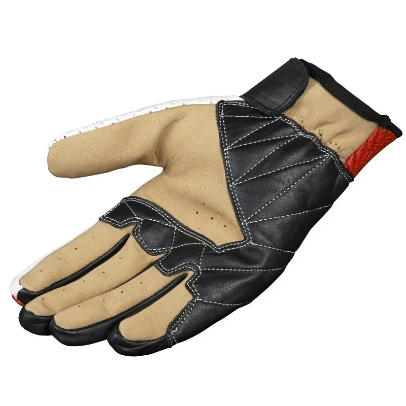 Guantes de moto de cuero transpirable para hombres, guantes de carreras de piel de vaca, caballero de equitación, motocross todoterreno, ciclista