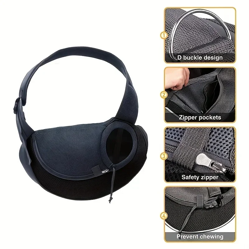 

1Pc Travel Crossbody Bag For Puppy Cat Hiking Camping Dog out backpack,Dog Sling Carrier Breathable Mesh