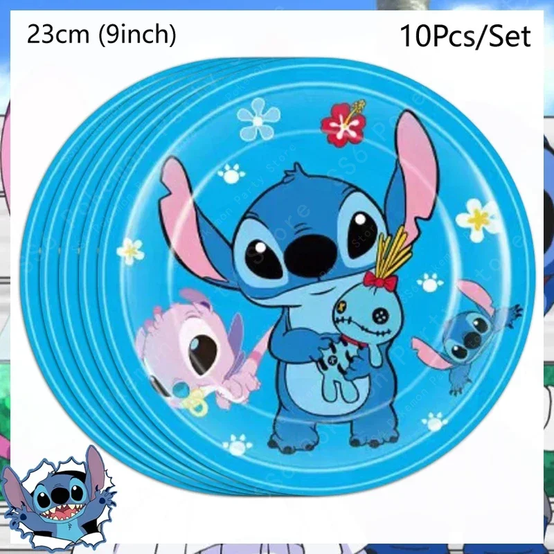 Disney Lilo und Stich Geburtstags feier Dekoration Mädchen Junge Einweg geschirr Süßigkeiten Tasche Tischdecke Pappbecher Teller liefert Kit