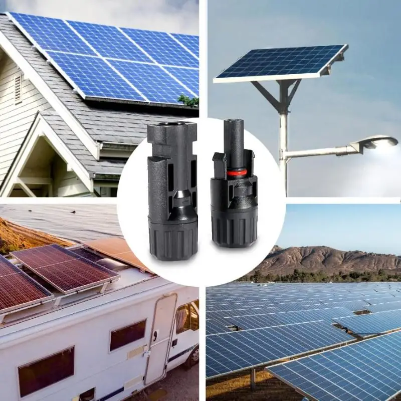 5 Pairs Solar Connectors Pure Copper Core Waterproof Flame Retardant Shell For Outdoor Solar Installation