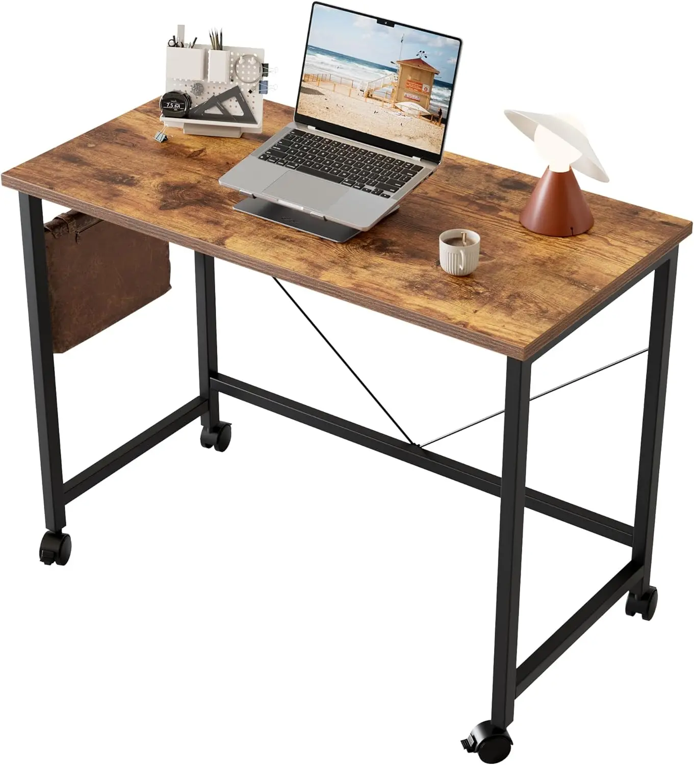 

Rolling Computer Desk with Wheels, Portable Gaming Desk for Small Spaces, Modern Home Office Study Table
