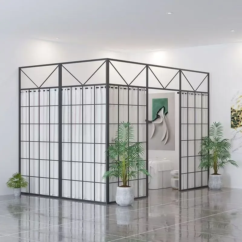 Wrought Iron Partition Screen for Living Room Entrance Bedroom Office Simple False Wall Divider Baffle Decor