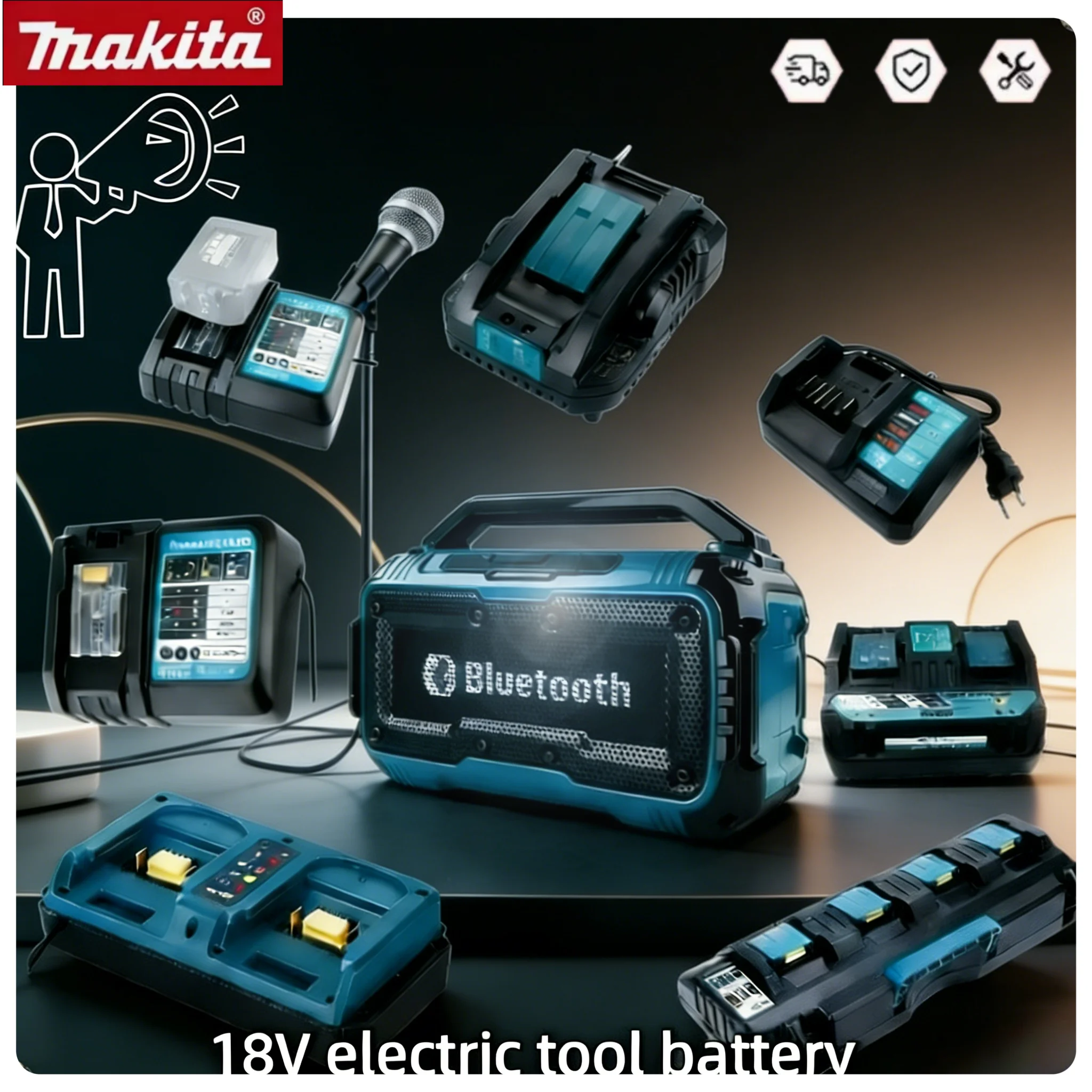 

Makita 18V Wireless Bluetooth Speaker 3D Stereo Outdoor Subwoofer Surround Sound Portable Power Tool