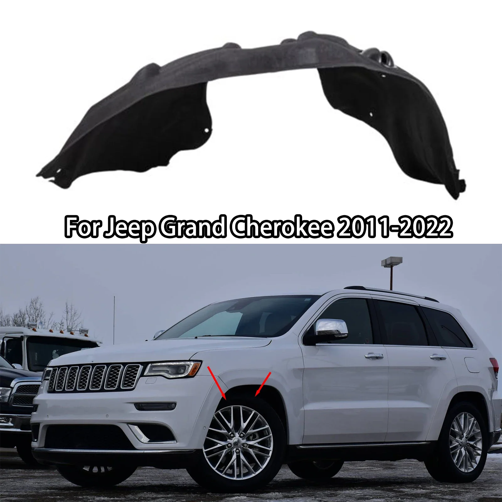 

For jeep Grand Cherokee 2011-2022 Front Rear Fender Lined Splash shield Guard Mudguard lining Soundproofed 55079293AL 55079292AG