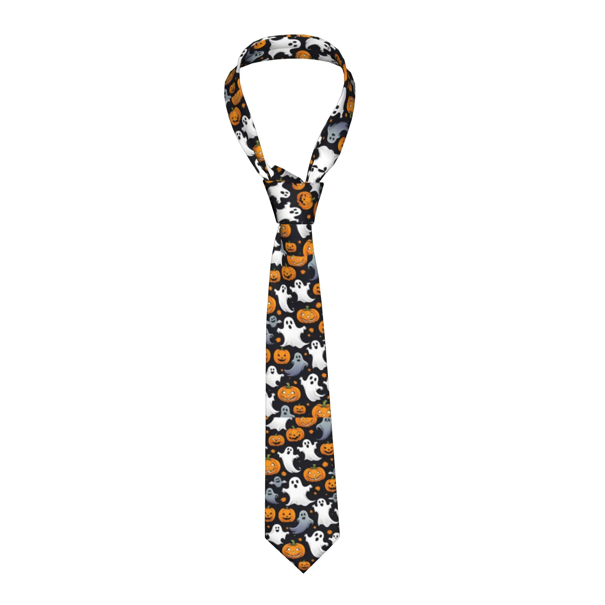 Ghosts Halloween Pumpkin Necktie Men Women Polyester 8 cm  Neck Tie for Mens Silk Classic Shirt Accessories Cravat Wedding Party