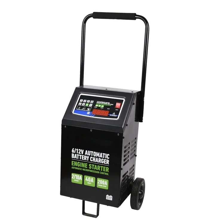 Automatic 2/10/40/200A Motorcycle Battery Charger/Engine Starter New Design 6/12V Car Battery Charger with 1 Year Warranty