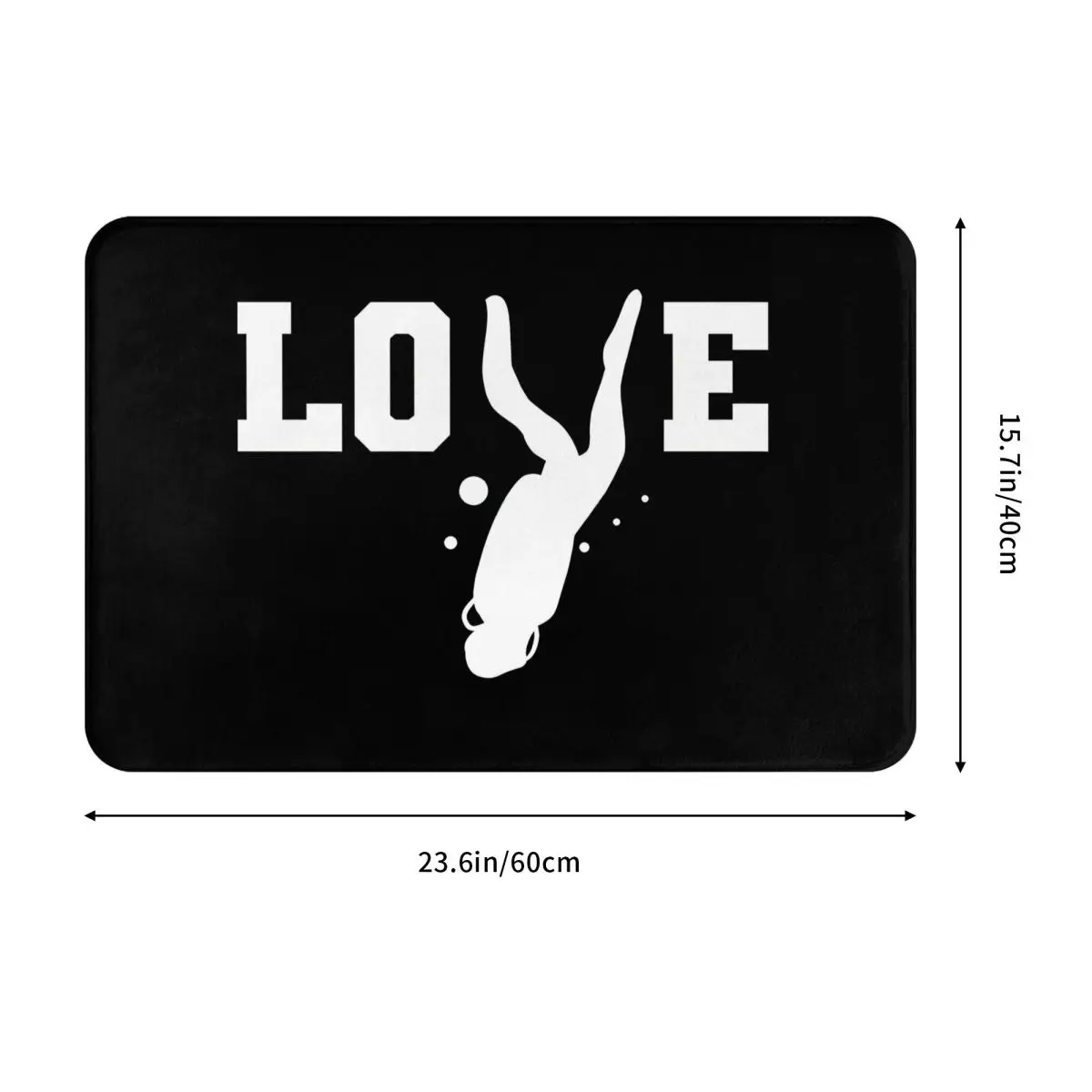 Love Sport Under Pressure Scuba Dive Diver Diving Non-slip Doormat Carpet Living Room Kitchen Mat Outdoor Indoor Decorative