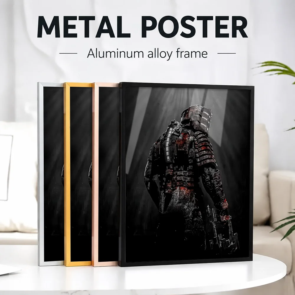 Dead Space Isaac Clarke In Darkness Framed Metal Print Customized Photo Retro Terror Style Wall Art For Media Room Player Gift