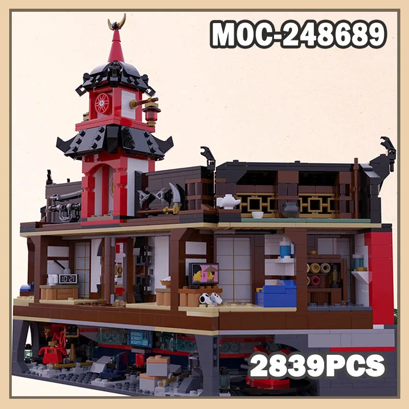 

MOC-248689 Building Block MOC Monastery of Spinjitzu Moc Architecture Series 2839PCS Toys Small Villa Bricks Creative Gifts