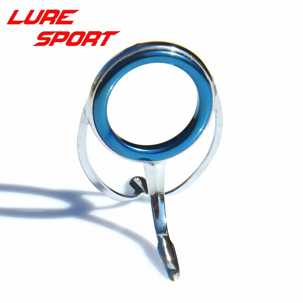 LureSport 9pcs Guide silver Steel frame Blue ring guide Set MN20 Rod Building component Repair DIY Accessory