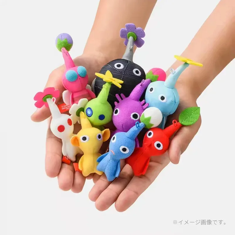 Hot Mini Plush Pikmin Doll Keychain Soft Stuffed Bag Charm Pendant Decoration Red Yellow Blue Multicolored Toys Hanging Gift