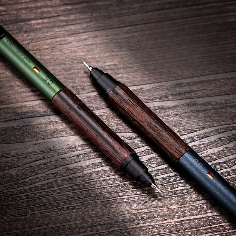Uni Wood Propelling Pencil Aluminum Alloy Upgraded KuruToga Wooden HB 0.5mm School Practice Meeting Drawing Japanese Stationery