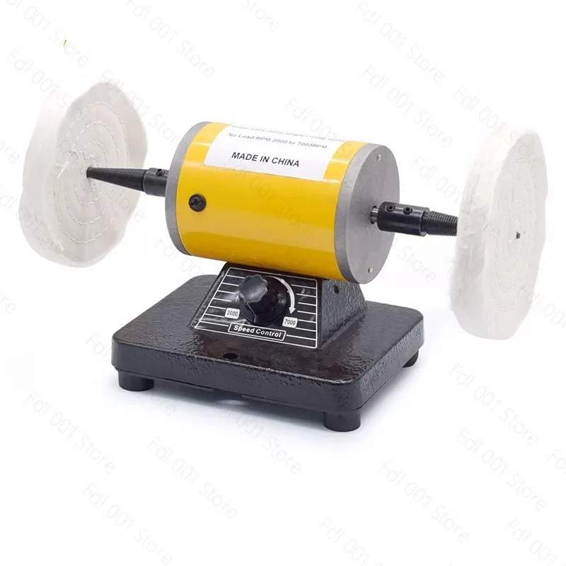 220v Desktop Djustable Speed Mini Polishing Machine Metal Jewelry Polisher Double Wheel Bench Grinder Sip-60