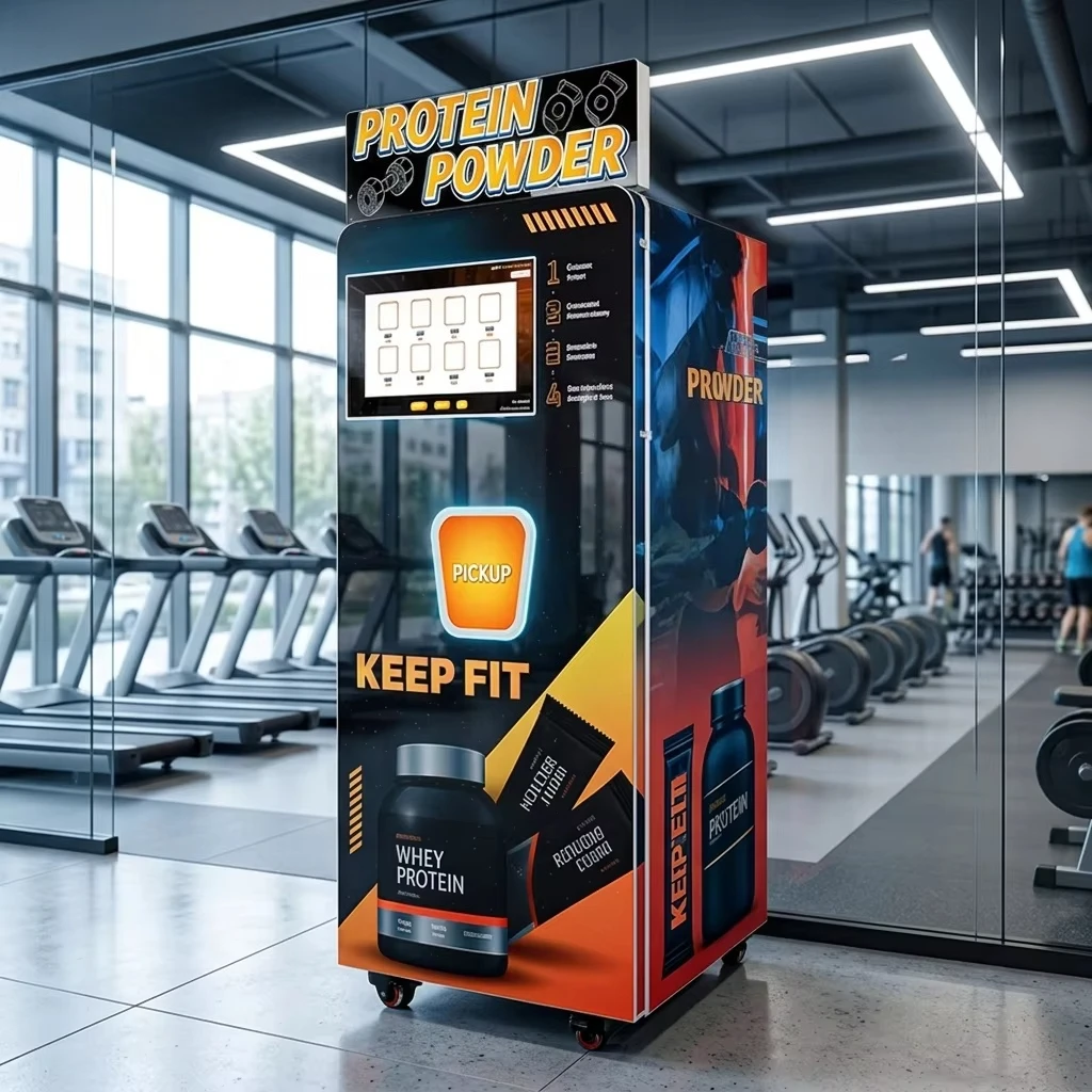Customized Full Automatic Touch Screen Protein Powder Vending Machine, Intelligent Unmanned Self-Service Equipment for Gym
