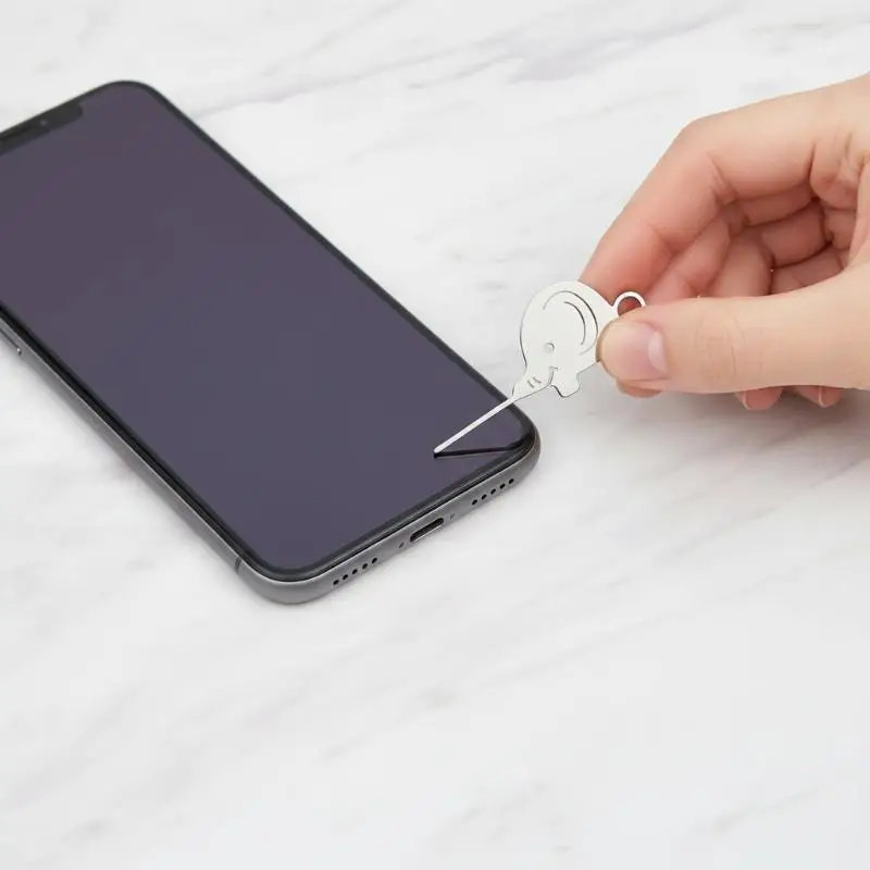 1/2/5pcs Creative Sim Card Eject Pin Keychain Stainless Steel Universal Tool with Elephant Design