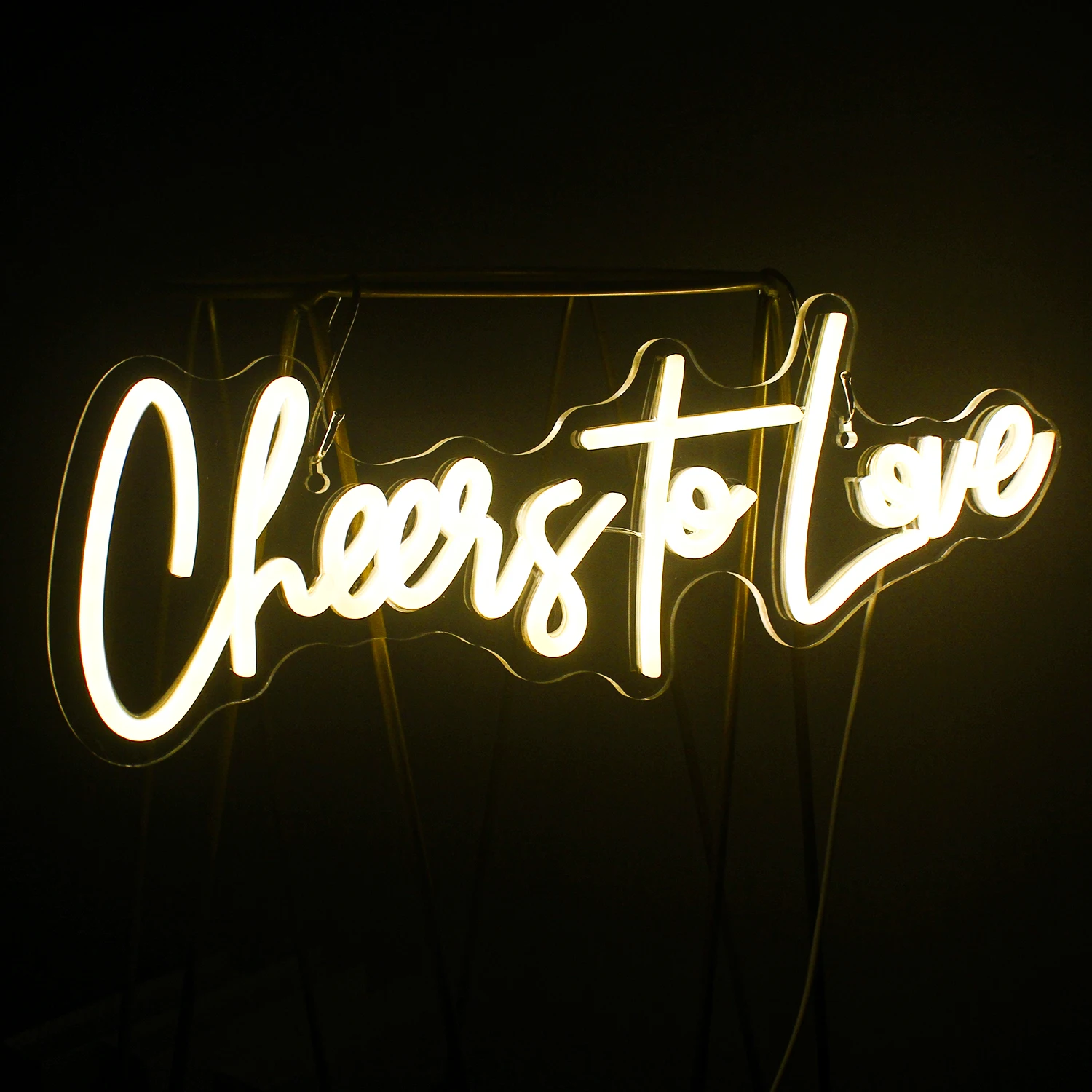 Cheers To Love Neon Signs Valentine Wedding Room Decoration Warm LED Lights For Wall Decor USB Powered Sign For Wedding Decor