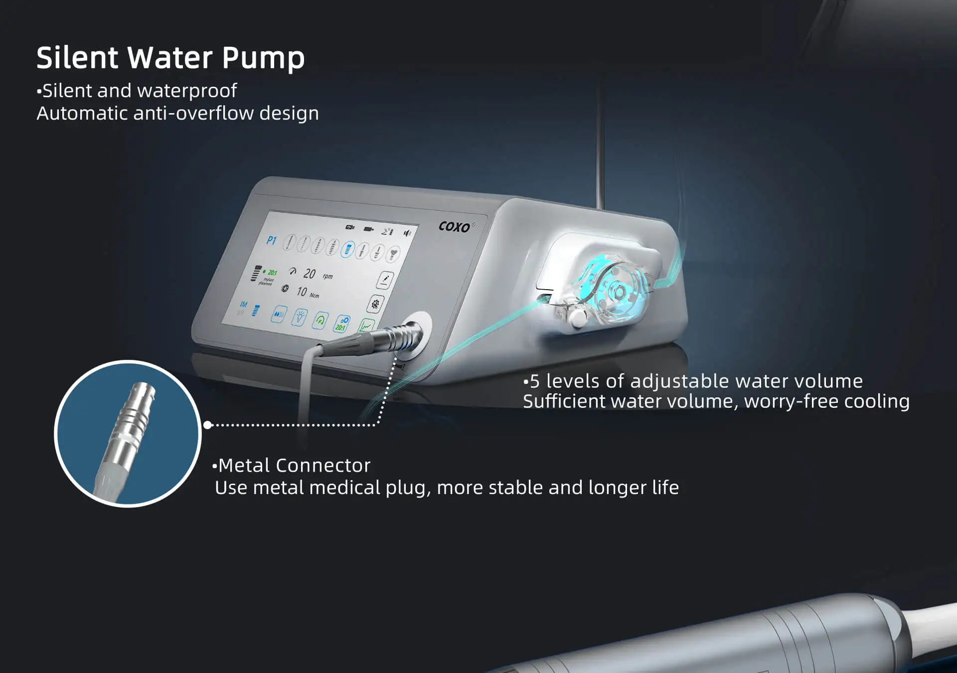 C-SAILOR PRO+ Dental Implantation System Implant Motor with Led Light Contra Angle Handpiece Surgical Brushless Motor