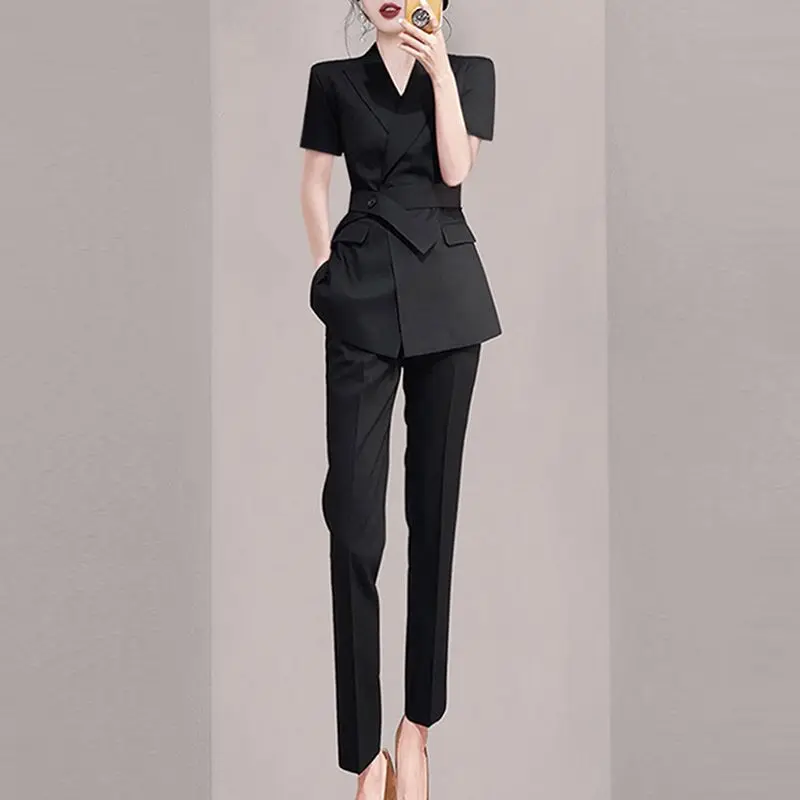 Professional Set Women\'s 2024 Spring/Summer Korean Edition Foreigner Fashionable and Advanced Sense Age Reducing Two Piece Set