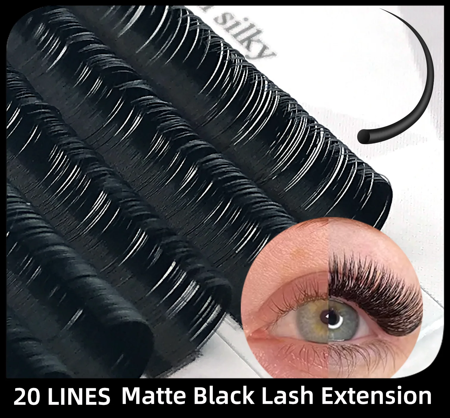 20Rows/tray Eyelash Extension C/D/CC/DD Curl 8-15MM Voluming lashes for Professionals matte black soft lash extension for makeup