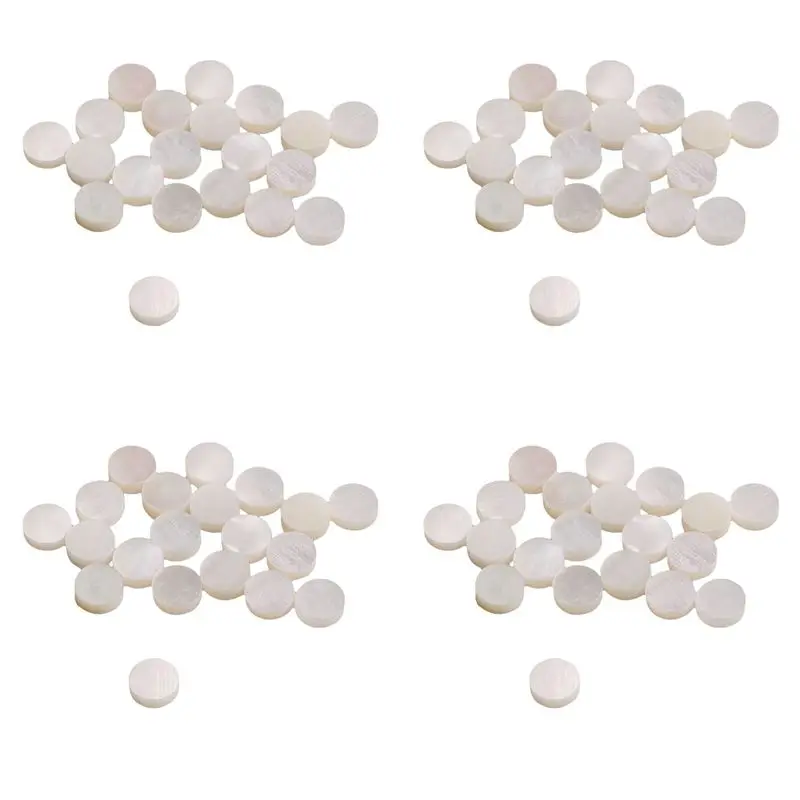 NALFI-White Mother Of Pearl Shell Dot Fret Inlay Maker 6Mm For Guitar Fingerboard (Pack Of 80)