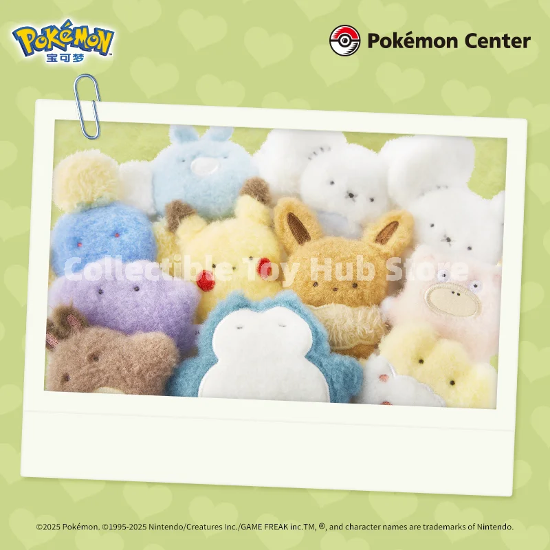 Genuine Pokemon Center Fluffy Palm Mascot Plush Keychain Cute Mini Doll Including Swablu Pair Mice Pikachu Gift Anime Toy Fan