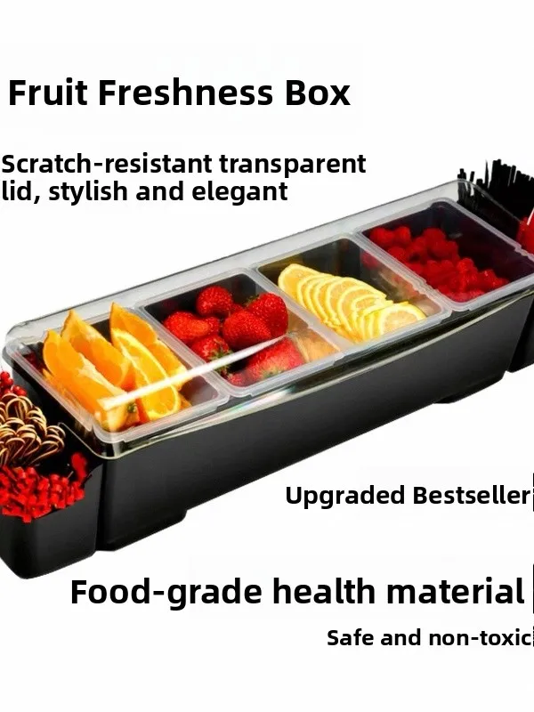 

Многофункциональный контейнер для хранения фруктов и специй с крышкой, пластиковый контейнер для хранения продуктов, черный