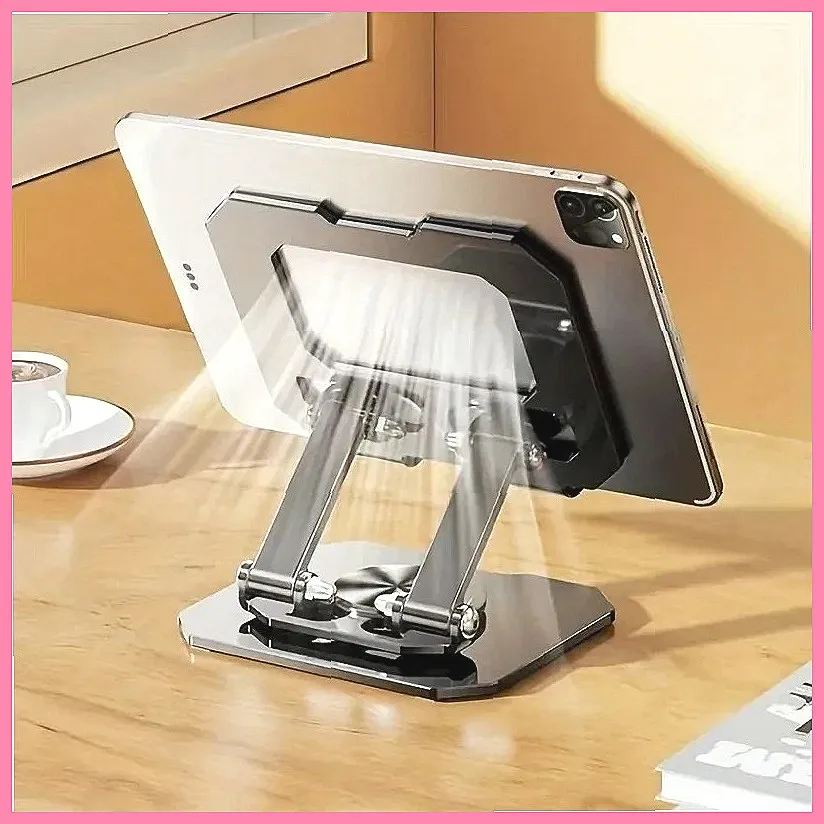 

360° Rotatable Foldable Tablet Stand Holder, Adjustable Desktop Stand Compatible for iPad & Phones