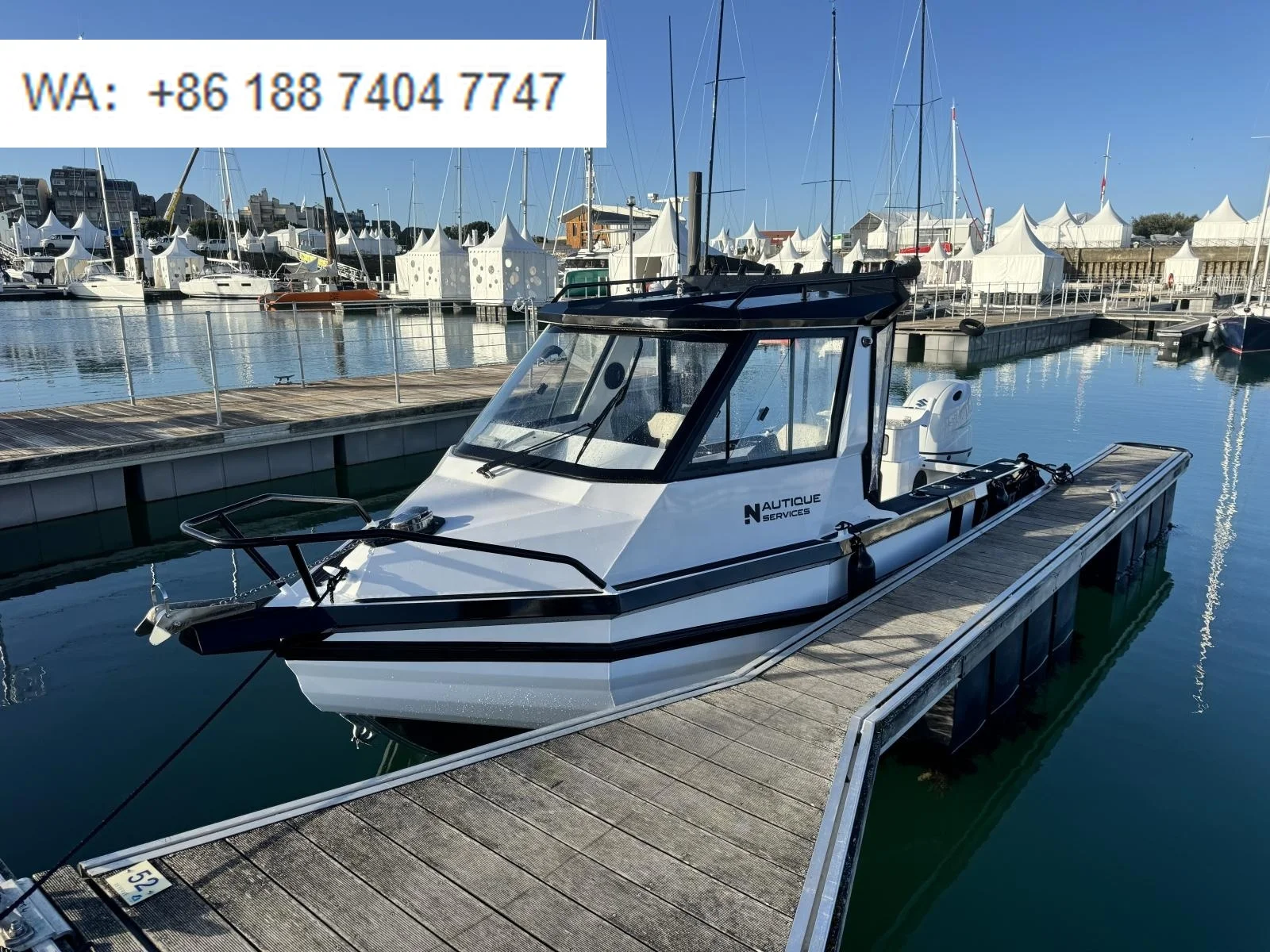 Yate Deportivo de Alta Velocidad de 6m con Cabina Cuddy, Barco Marino de 20 Pies con Techo Rígido, Casco en V Profunda, Barco de Pesca de Aluminio en Venta