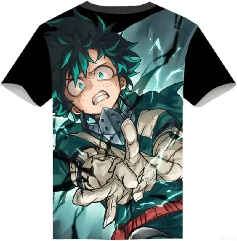My Hero Academia Deku Anime-Print-T-Shirt, schnell trocknendes, atmungsaktives, lässiges Oberteil für Männer, Frauen, Kinder, passendes Streetwear-T-Shirt für die Familie