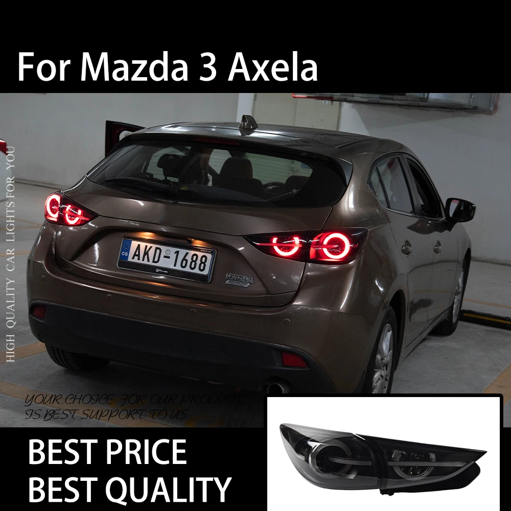 

Автомобильные фары для Mazda 3 Axela Hatchback 2014-2018, светодиодные автоматические задние фонари в сборе, обновление 2019, новейший круглый дизайн, аксессуары для инструментов