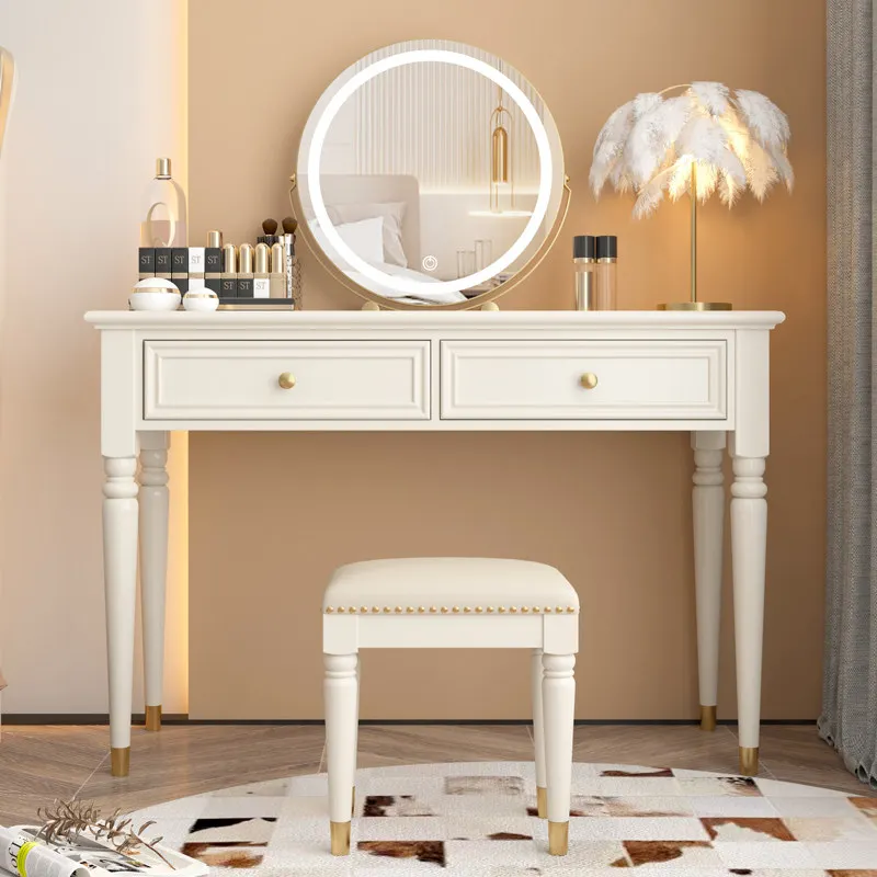 Custom Light Luxury American-style Modern Minimalist Solid Wood Bedroom Dressing & Makeup Table For Small Apartment HY-1512