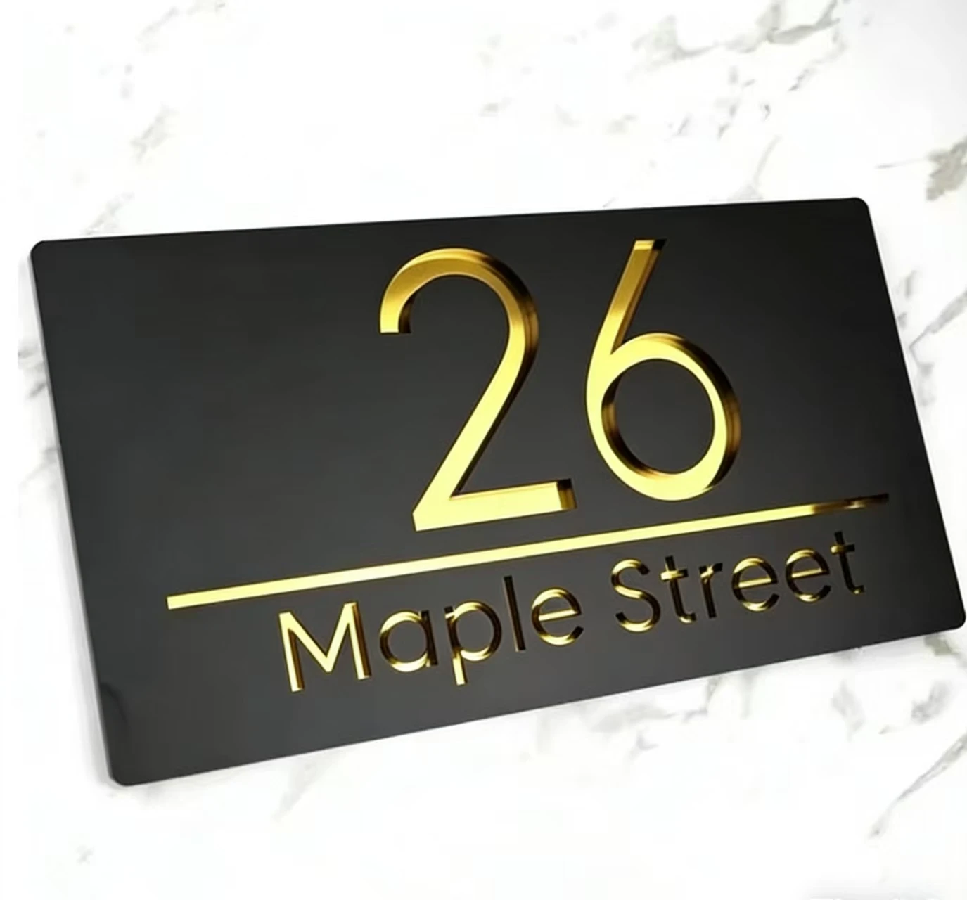 

Laser Cut Acrylic 3D Address Sign Outdoor Nameplate Personalized Street House Number Custom Outdoor Door Plate Address Sign