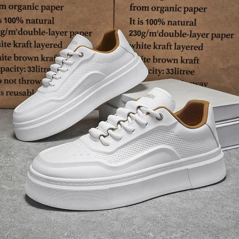 

Men's Sports Shoes Spring 2025 Breathable Low-Top Fashionable Versatile Thick-Heeled Casual Board Shoes Comfortable EVA Insoles