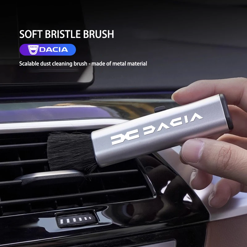 Cepillo de eliminación de polvo de cerdas suaves, cepillo telescópico de limpieza Interior de coche para Dacia Bigster Spring Duster Sandero Jogger Dokker