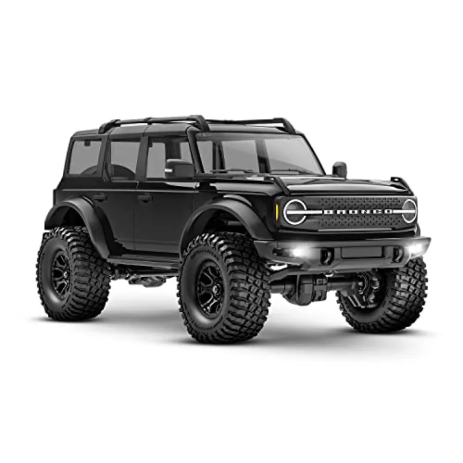 

Внедорожник TRX-4M 4X4 с кузовом Bronco черного цвета, высокомощными двигателями и внедорожными шинами для экстремальных условий