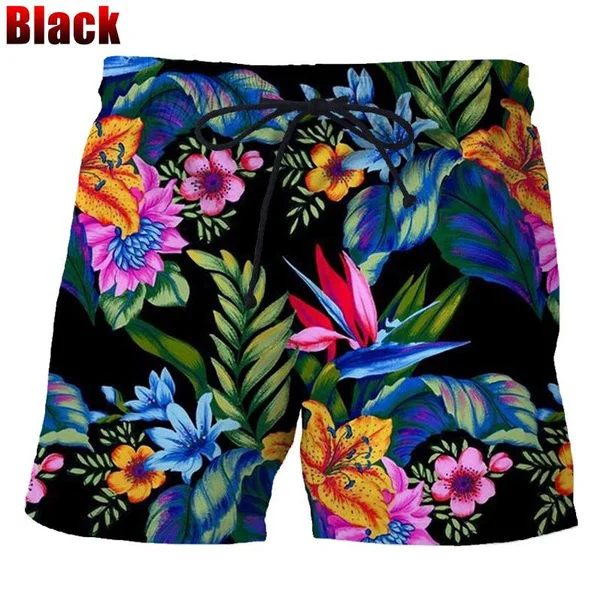 Summer Hawaiian Beach Shorts Quick Drying 3d Printed Palm Motif Swim Trunks Shorts Board Shorts Men Funny Beach Shorts