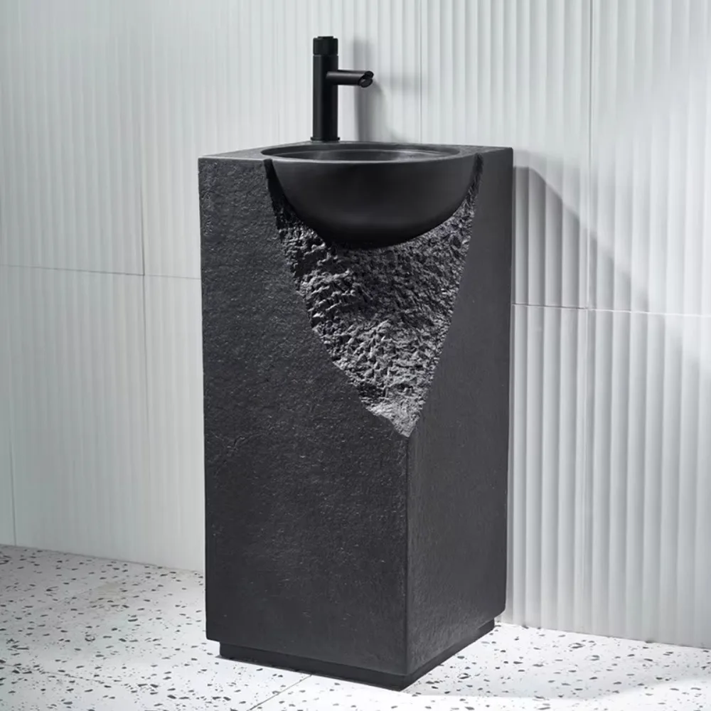 Customized integrated washbasin creative artificial stone pillar washbasin