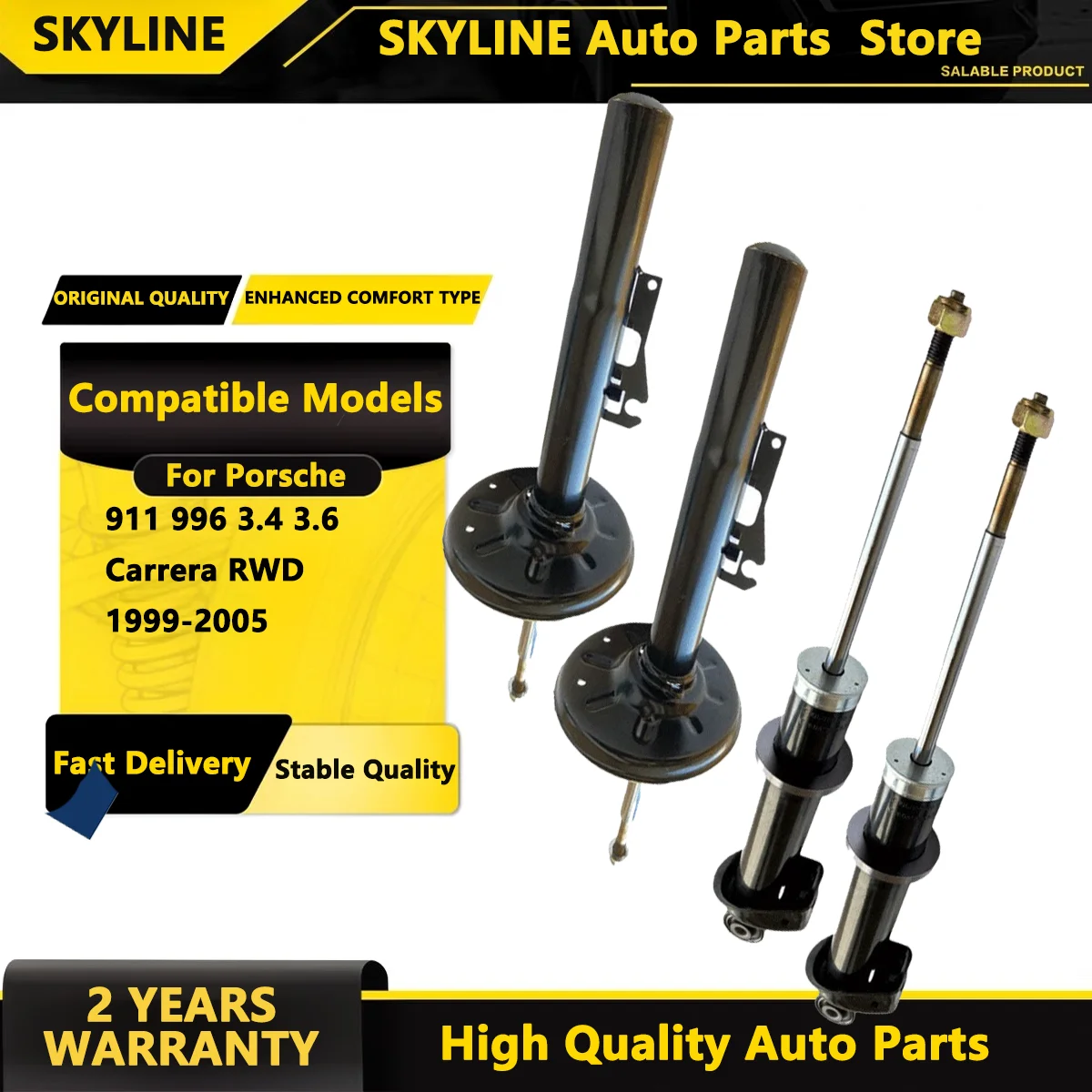SKYLINE 4x Front Rear Shock Absorbers For Porsche 911 996 3.4 3.6 Carrera RWD 1999-2005