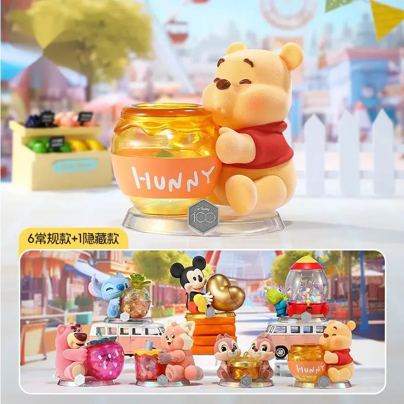 Disney Anniversary 100 Happy Hug Storage Jar Kawaii Stitch Chip 'n' Dale Lotso Anime Action Figure Cartoon Doll Toy For Kid Gift