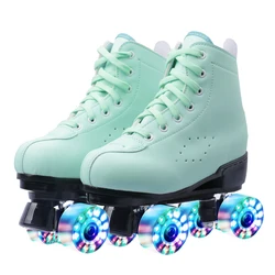 Skates Adult Double Row Roller Four-wheel Roller Skating Men's and Women's Night Flash Roller Skating Roller Skates